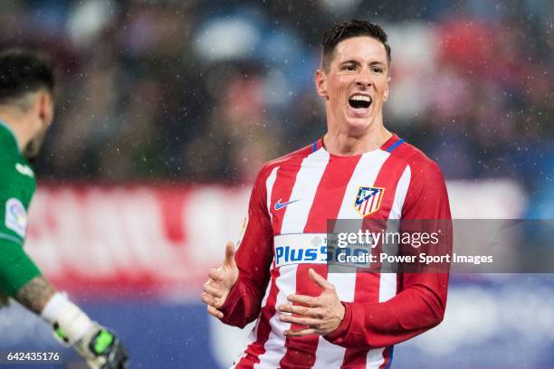 Fernando Torres of Atletico de Madrid reacts during their La Liga match between Atletico de Madrid and Deportivo Leganes at the Vicente Calderón...