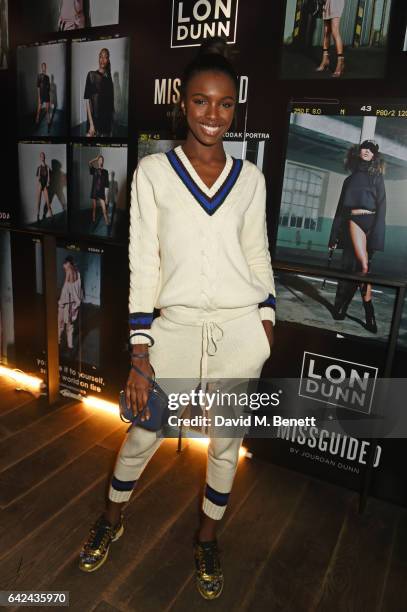 Leomie Anderson attends the Lon Dunn + Missguided launch event hosted by Jourdan Dunn at The London EDITION on February 17, 2017 in London, England.