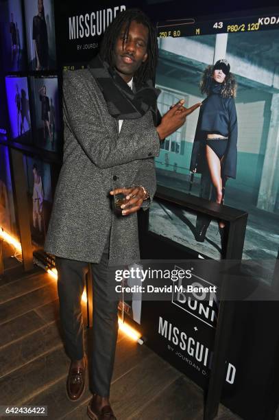 Wretch 32 attends the Lon Dunn + Missguided launch event hosted by Jourdan Dunn at The London EDITION on February 17, 2017 in London, England.