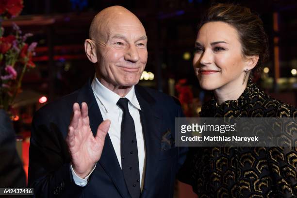 Patrick Stewart and his wife Sunny Ozel attend the 'Logan' premiere during the 67th Berlinale International Film Festival Berlin at Berlinale Palace...