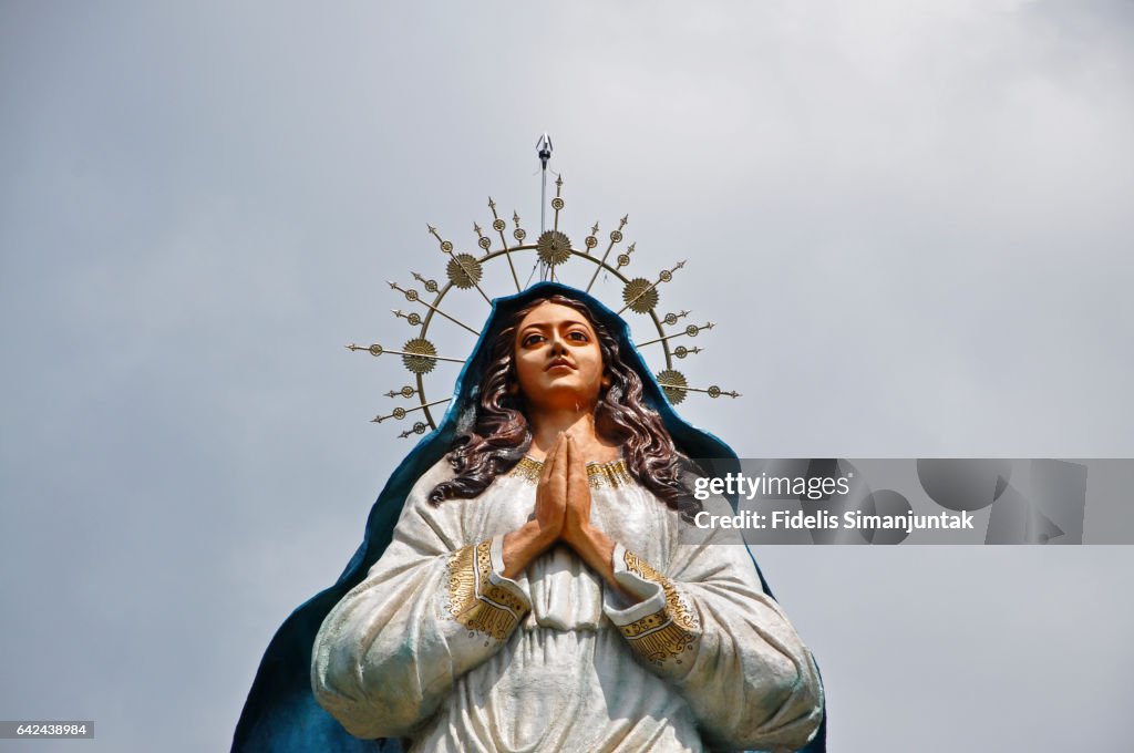 Virgin Mary Grand Statue at Goa Maria Kerep, Central Java, Indonesia