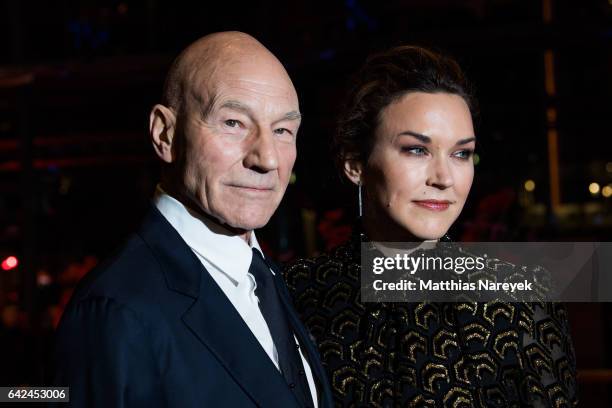 Patrick Stewart and his wife Sunny Ozel attend the 'Logan' premiere during the 67th Berlinale International Film Festival Berlin at Berlinale Palace...