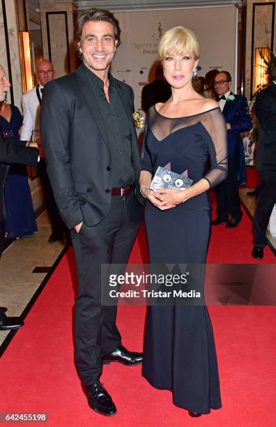 Daniele Liotti and Nancy Brilli attend the Notte Delle Stelle - Premio Bacco At Hotel Maritim During 67th International Film Festival Berlinale on...