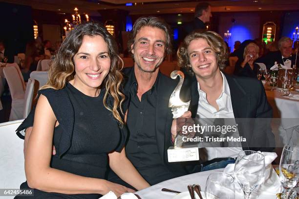 Cristina d'Alberto, Daniele Liotti and Francesco Liotti attend the Notte Delle Stelle - Premio Bacco At Hotel Maritim During 67th International Film...