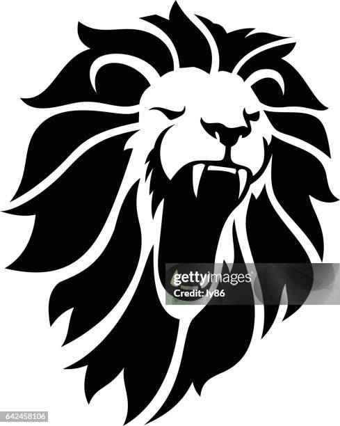 ilustraciones, imágenes clip art, dibujos animados e iconos de stock de cabeza de león  - lion roar