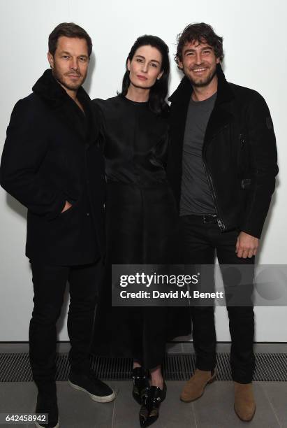 Paul Sculfor, Erin O'Connor and Robert Konjic attend the British Fashion Council Fashion Film x River Island film screening and cocktail party at The...