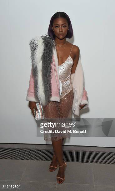 Justine Skye attends the British Fashion Council Fashion Film x River Island film screening and cocktail party at The Serpentine Sackler Gallery on...