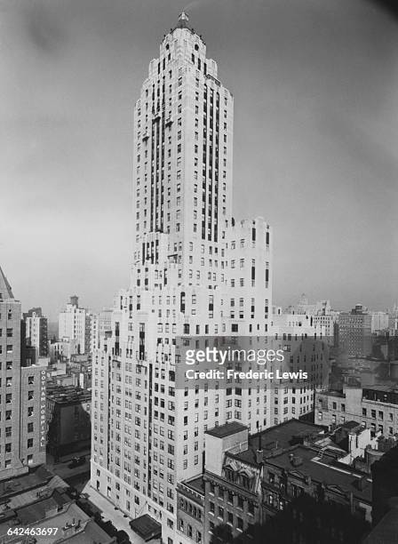 The Carlyle Hotel, at 35 East 76th Street, in the Upper East Side, New York City, circa 1950. It was built in the Art Deco style.