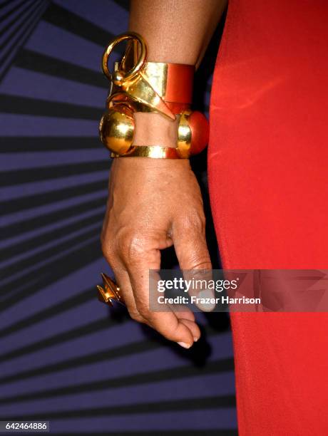 Honoree Queen Latifah, fashion detail, attends BET Presents the American Black Film Festival Honors on February 17, 2017 in Beverly Hills, California.