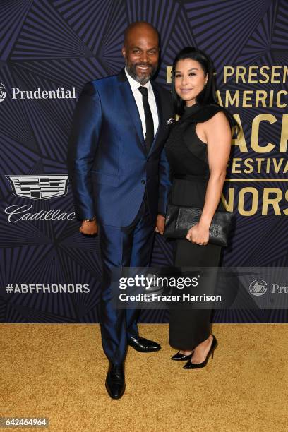 Actor Chris Spencer and Vanessa Spencer attend BET Presents the American Black Film Festival Honors on February 17, 2017 in Beverly Hills, California.