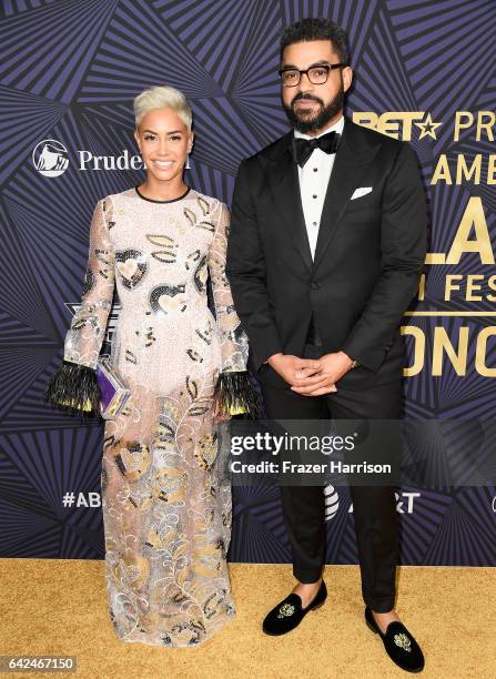Personality Sibley Scoles and Communications Manager at General Motors Eneuri Acosta attend BET Presents the American Black Film Festival Honors on...