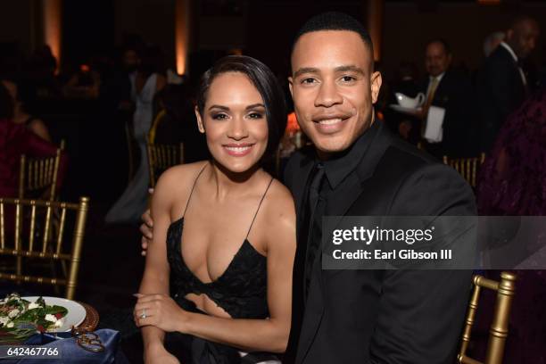 Actors Grace Gealey and Trai Byers attend BET Presents the American Black Film Festival Honors on February 17, 2017 in Beverly Hills, California.