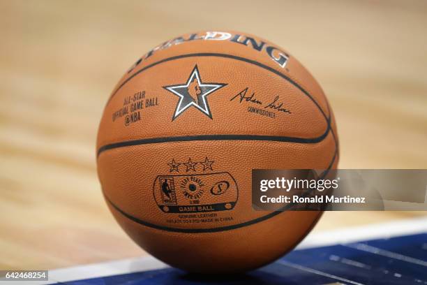 Detailed view of an All-Star official game ball during the 2017 BBVA Compass Rising Stars Challenge at Smoothie King Center on February 17, 2017 in...