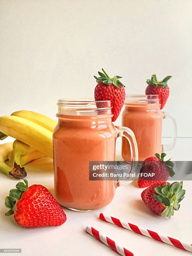 Juice with strawberry and banana