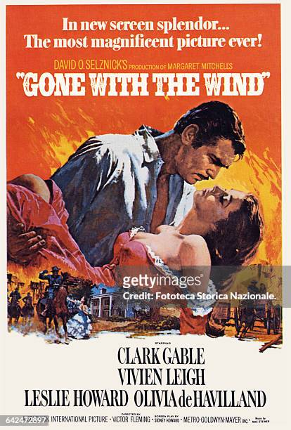 Gone with the Wind. Movie poster of the film directed by Victor Fleming and starring Clark Gable and Vivien Leigh. Unites States, 1939.