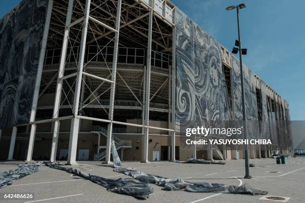 The outside cover of the Olympic Aquatic Stadium is falling off just six months after the Rio 2016 Olympic Games, at Olympic Park, which opens to the...