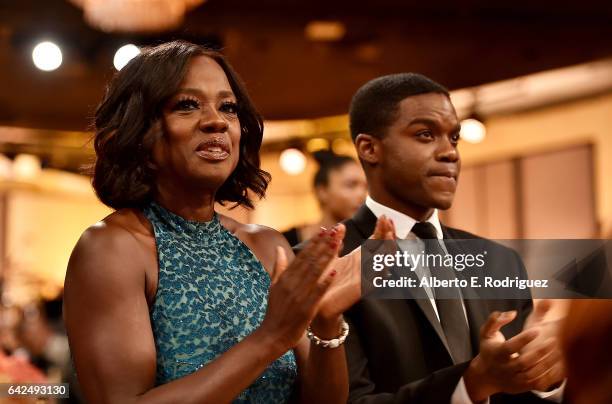 Actors Viola Davis and Jovan Adepo attend BET Presents the American Black Film Festival Honors on February 17, 2017 in Beverly Hills, California.