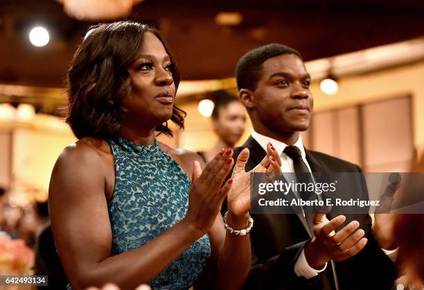 Actors Viola Davis and Jovan Adepo attend BET Presents the American Black Film Festival Honors on February 17, 2017 in Beverly Hills, California.