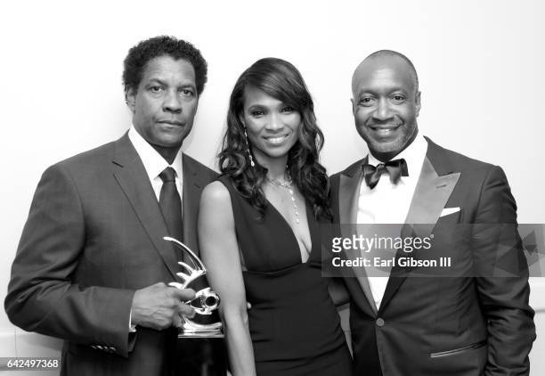 Honoree Denzel Washington, Nicole Friday and founder of ABFF Jeff Friday attend BET Presents the American Black Film Festival Honors on February 17,...