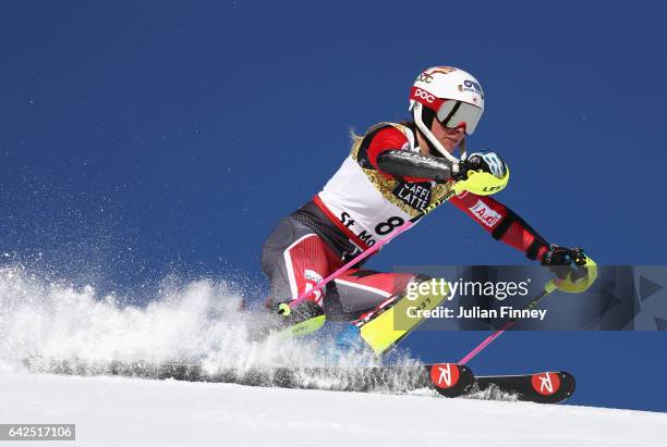 Marie-Michele Gagnon of Canada competes in the Women's Slalom during the FIS Alpine World Ski Championships on February 18, 2017 in St Moritz,...