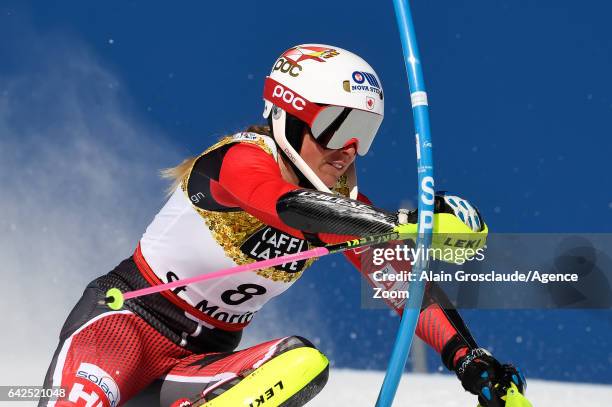 Marie-michele Gagnon of Canada competes during the FIS Alpine Ski World Championships Women's Slalom on February 18, 2017 in St. Moritz, Switzerland