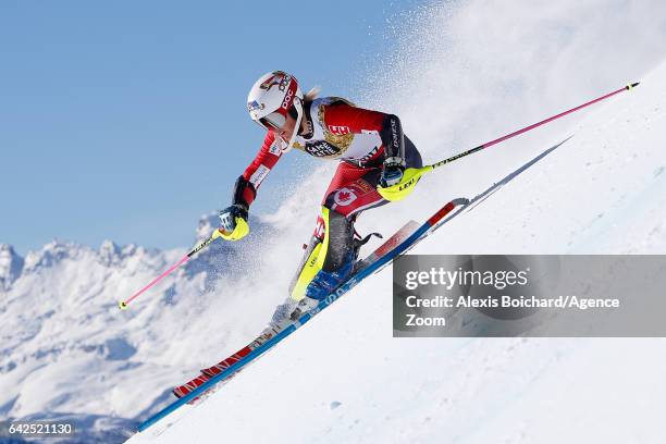 Marie-michele Gagnon of Canada competes during the FIS Alpine Ski World Championships Women's Slalom on February 18, 2017 in St. Moritz, Switzerland