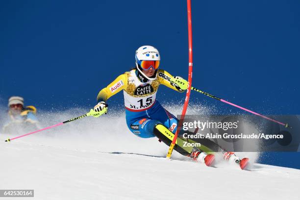 Maria Pietilae-holmner of Sweden competes during the FIS Alpine Ski World Championships Women's Slalom on February 18, 2017 in St. Moritz, Switzerland