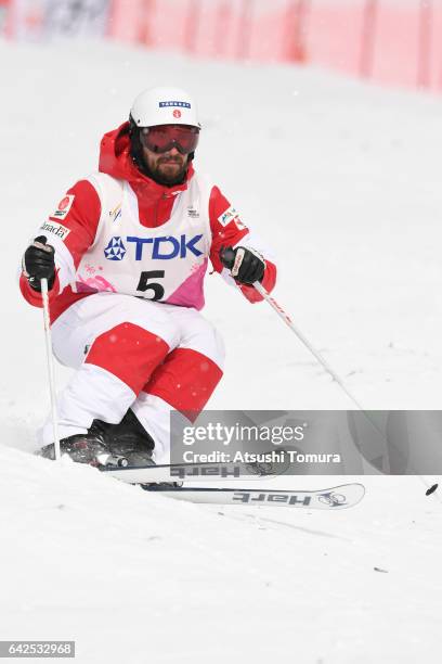 Philippe Marquis of Canada competes in the men's moguls after during 2017 FIS Freestyle Ski World Cup Tazawako In Akita supported by TDK at Tazawako...