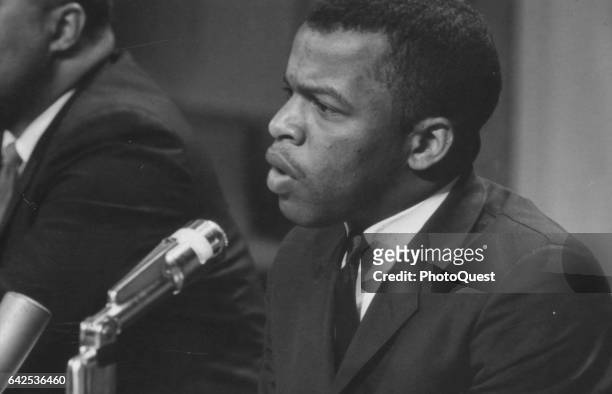 American politician and Civil Rights leader John Lewis speaks at a meeting of the American Society of Newspaper Editors, Washington DC, April 16,...