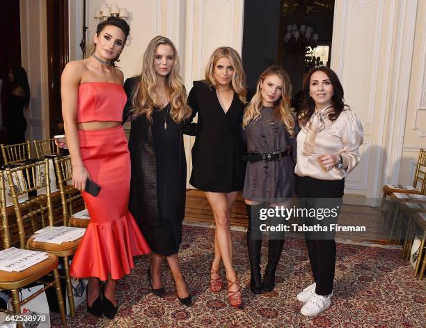 Laura Wright, Hannah Saunders, Olivia Cox, Mimi Bouchard and Zeynep Kartal attend Zeynep Kartal the show during the London Fashion Week February 2017...