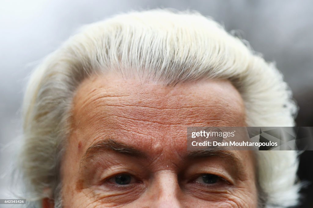 PVV Candidate Geert Wilders Addresses The Crowds At Campaign Rally