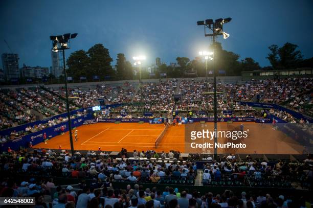 General view of the Guillermo Vilas court during the ATP Argentina Open match between Kei Nishikori of Japan and Joao Sousa, of Portugal, in Buenos...