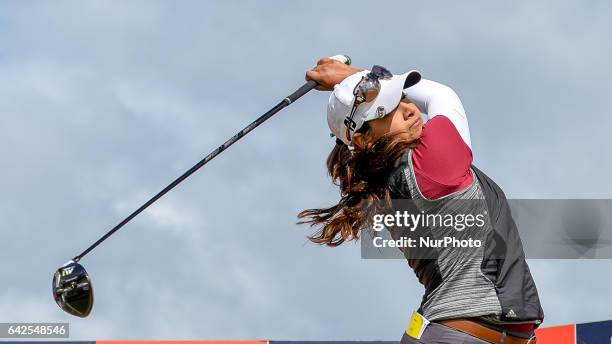 Lee Lopez of the USA on the 8th green during round three of the ISPS Handa Women's Australian Open at Royal Adelaide Golf Club on February 18, 2017...