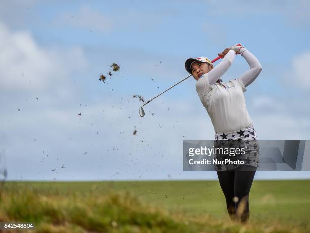 Pornanaong Phatlum of on the 11th fairway during round three of the ISPS Handa Women's Australian Open at Royal Adelaide Golf Club on February 18,...