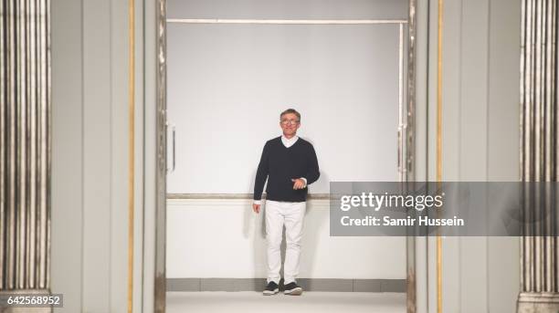 Jasper Conran walks the runway at the Jasper Conran show during the London Fashion Week February 2017 collections on February 18, 2017 in London,...