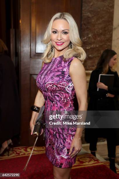 Kristina Rihanoff attends the Julien MacDonald show during the London Fashion Week February 2017 collections on February 18, 2017 in London, England.