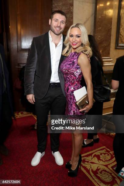 Kristina Rihanoff and Ben Cohen attend the Julien MacDonald show during the London Fashion Week February 2017 collections on February 18, 2017 in...