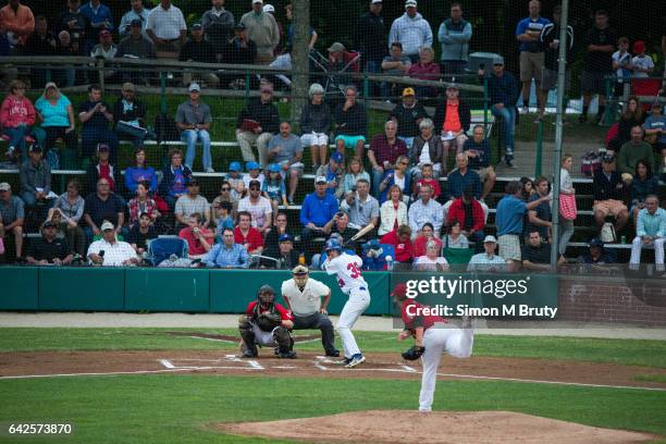 Mitchell Jordan of the Orleans Firebirds pitches to Pepsico of the Chatham Anglers during the Cape Cod Baseball League game between the Orleans...