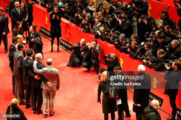 General view with the cast at the 'Logan' premiere during the 67th Berlinale International Film Festival Berlin at Berlinale Palace on February 17,...