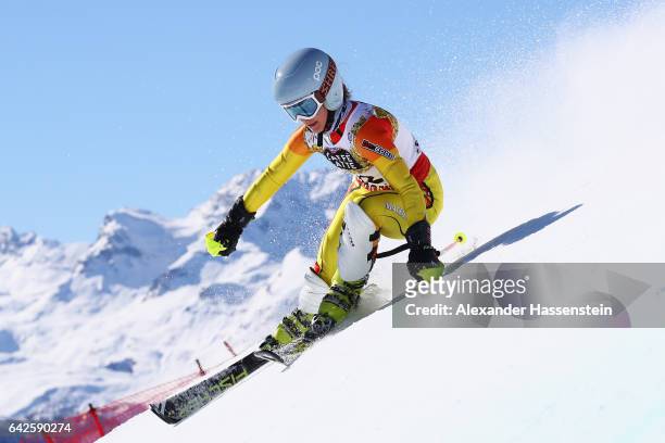 Lidija Simjanovska of Macedonia competes in the Women's Slalom during the FIS Alpine World Ski Championships on February 18, 2017 in St Moritz,...