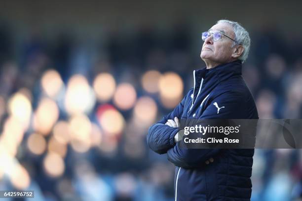 Claudio Ranieri, Manager of Leicester City looks dejected during The Emirates FA Cup Fifth Round match between Millwall and Leicester City at The Den...