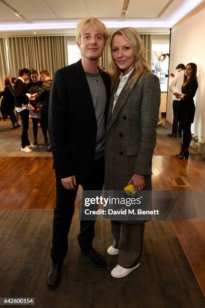 Creative director Dominic Jones poses with Executive Fashion Director Grazia UK Charlie Miller during the Astley Clarke AW17 Presentation during...