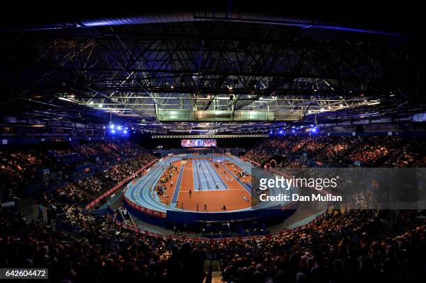 General view inside the stadium during the Muller Indoor Grand Prix 2017 at Barclaycard Arena on February 18, 2017 in Birmingham, England.