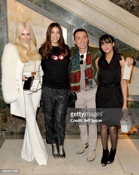 Amanda Cronin, Lisa Snowdon, Bruno Tonioli and Jackie St Clair attend the Julien Macdonald show during the London Fashion Week February 2017...