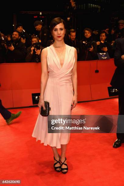 Actress Aylin Tezel wearing Boss arrives for the closing ceremony of the 67th Berlinale International Film Festival Berlin at Berlinale Palace on...