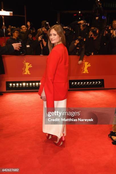 Jury member Julia Jentsch arrives for the closing ceremony of the 67th Berlinale International Film Festival Berlin at Berlinale Palace on February...