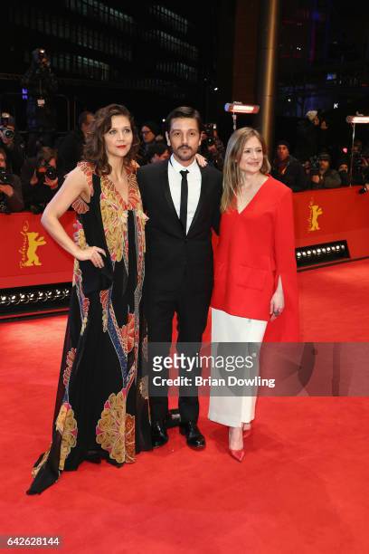 Jury members Maggie Gyllenhaal, Diego Luna and Julia Jentsch arrive for the closing ceremony of the 67th Berlinale International Film Festival Berlin...