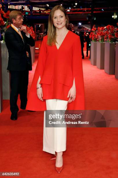 Jury member Julia Jentsch arrives for the closing ceremony of the 67th Berlinale International Film Festival Berlin at Berlinale Palace on February...