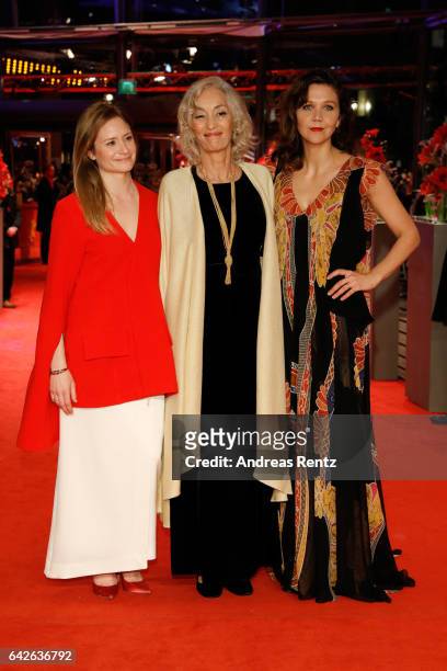 Jury members Julia Jentsch, Dora Bouchoucha Fourati and Maggie Gyllenhaal arrive for the closing ceremony of the 67th Berlinale International Film...