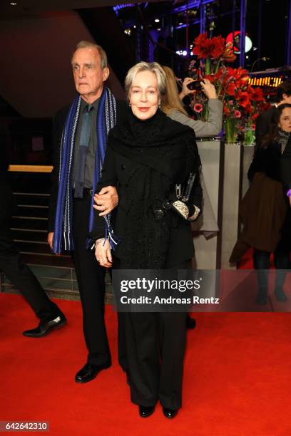 Marshall Bell and Milena Canonero arrive for the closing ceremony of the 67th Berlinale International Film Festival Berlin at Berlinale Palace on...